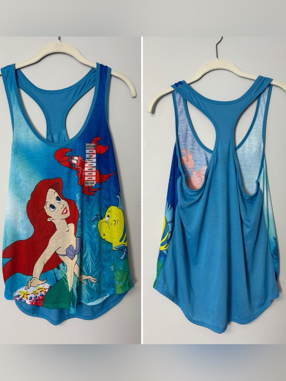 NWOT Disneyโs Little Mermaid Racerback Tank Size Juniors Large
